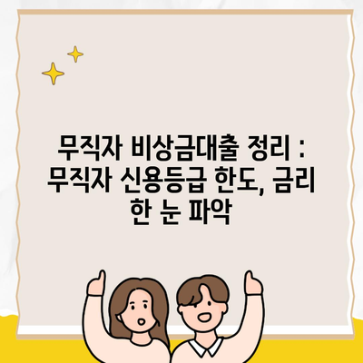 무직자 비상금대출 정리 : 무직자 신용등급 한도, 금리 한 눈 파악