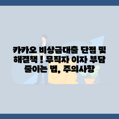 카카오 비상금대출 단점 및 해결책 ! 무직자 이자 부담 줄이는 법, 주의사항