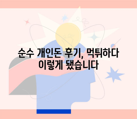 순수 개인돈 후기, 먹튀하다 이렇게 됐습니다