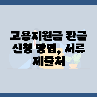 고용지원금 환급 신청 방법, 서류 제출처