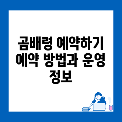 곰배령 예약하기 예약 방법과 운영 정보