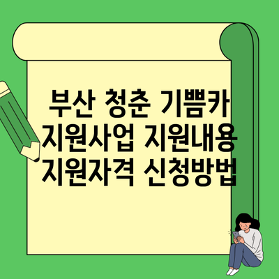 부산 청춘 기쁨카 지원사업 지원내용 지원자격 신청방법