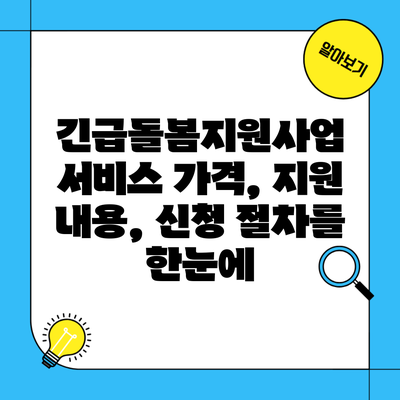 긴급돌봄지원사업 서비스 가격, 지원 내용, 신청 절차를 한눈에