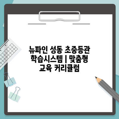 뉴파인 성동 초중등관 학습시스템 | 맞춤형 교육 커리큘럼