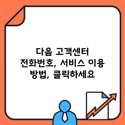 다음 고객센터 전화번호, 서비스 이용 방법, 클릭하세요