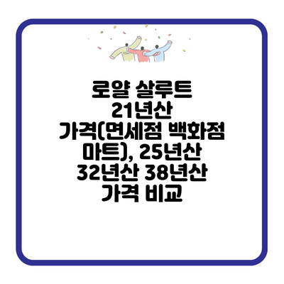 로얄 살루트 21년산 가격(면세점 백화점 마트), 25년산 32년산 38년산 가격 비교