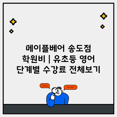 메이플베어 송도점 학원비 | 유초등 영어 단계별 수강료 전체보기