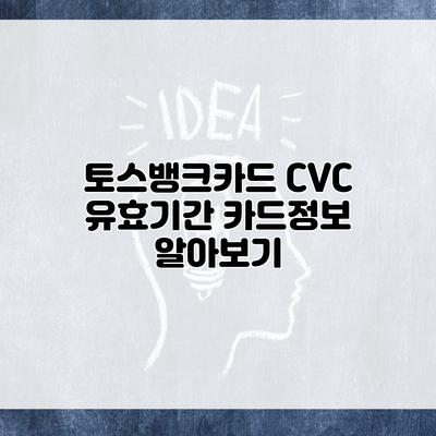 토스뱅크카드 CVC 유효기간 카드정보 알아보기