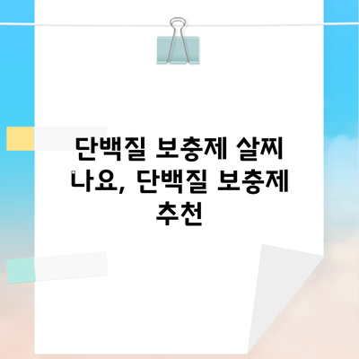 단백질 보충제 살찌 나요, 단백질 보충제 추천