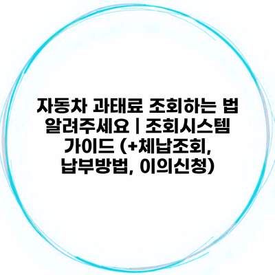 자동차 과태료 조회하는 법 알려주세요 | 조회시스템 가이드 (+체납조회, 납부방법, 이의신청)