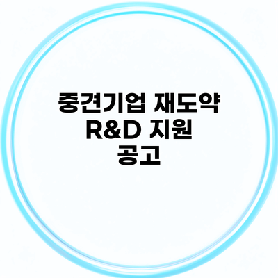 중견기업 재도약 R&D 지원 공고