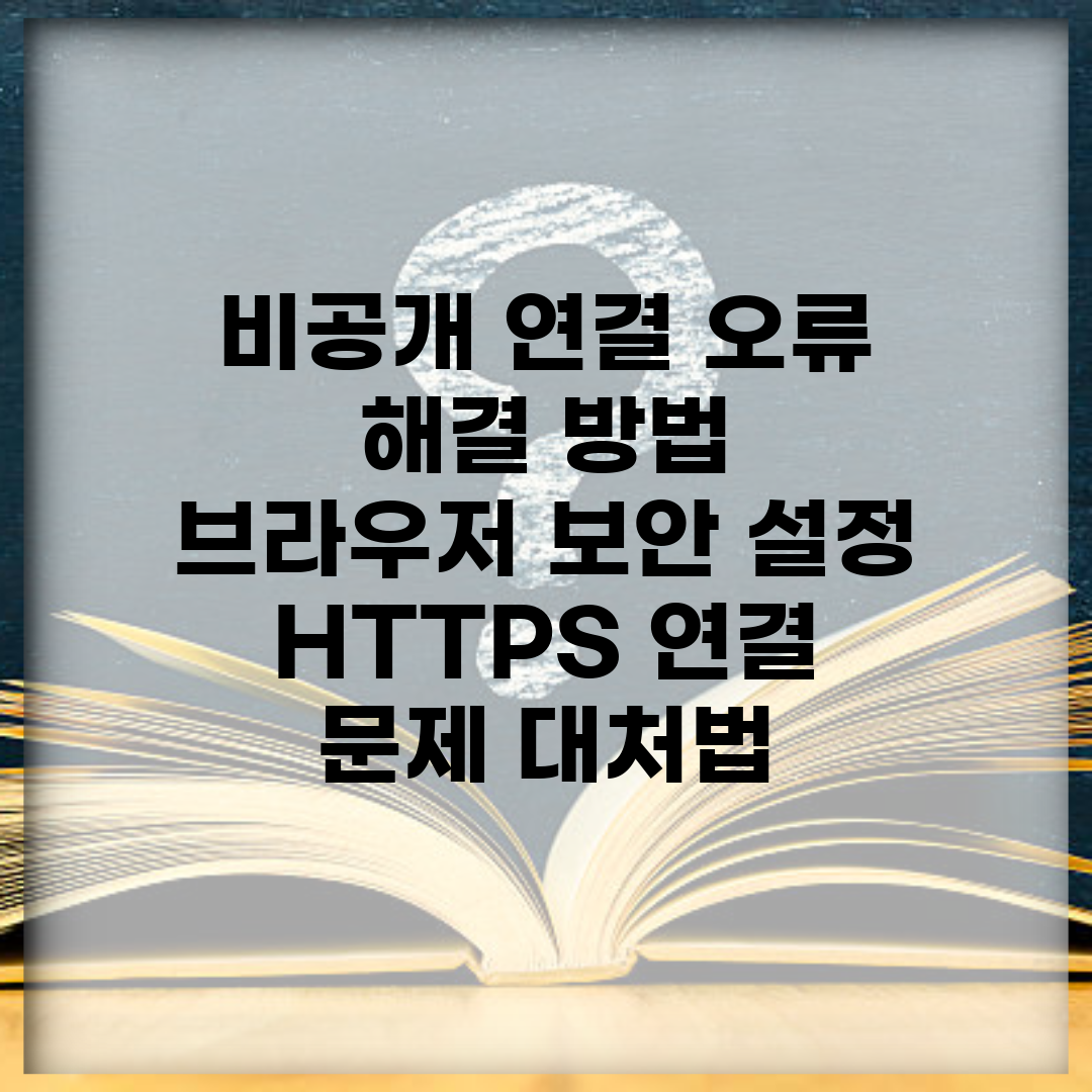 비공개 연결 오류 해결 방법 | 브라우저 보안 설정 | HTTPS 연결 문제 대처법