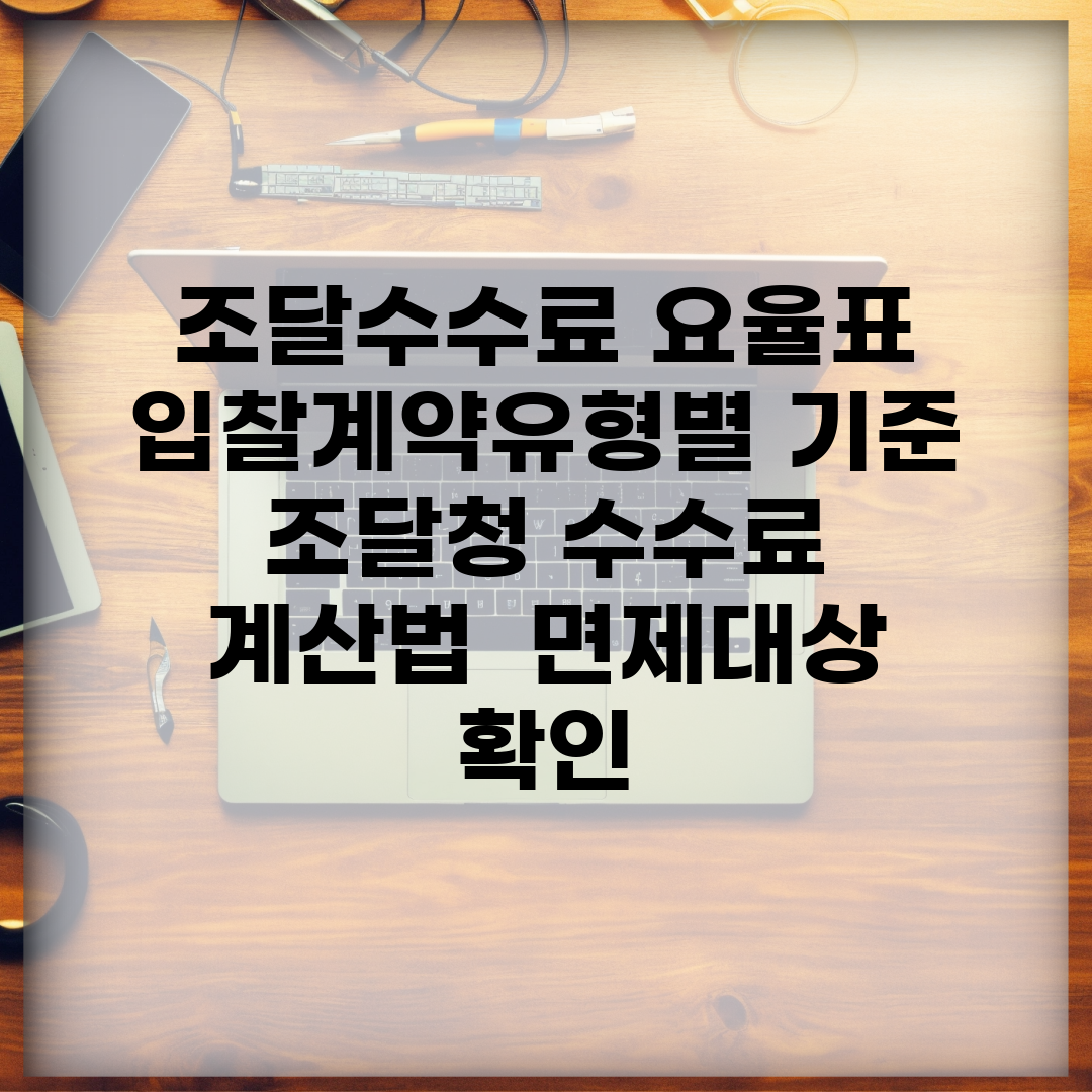 조달수수료 요율표 입찰·계약유형별 기준 | 조달청 수수료 계산법 | 면제대상 확인
