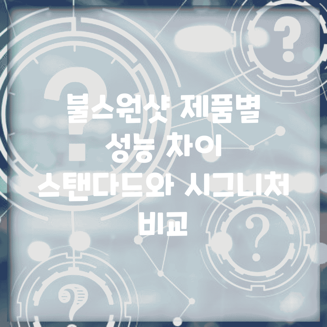 불스원샷 제품별 성능 차이, 스탠다드와 시그니처 비교