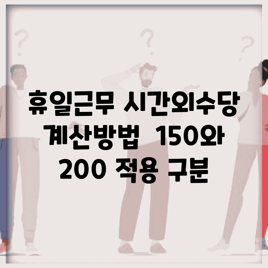 휴일근무 시간외수당 계산방법 | 150%와 200% 적용 구분