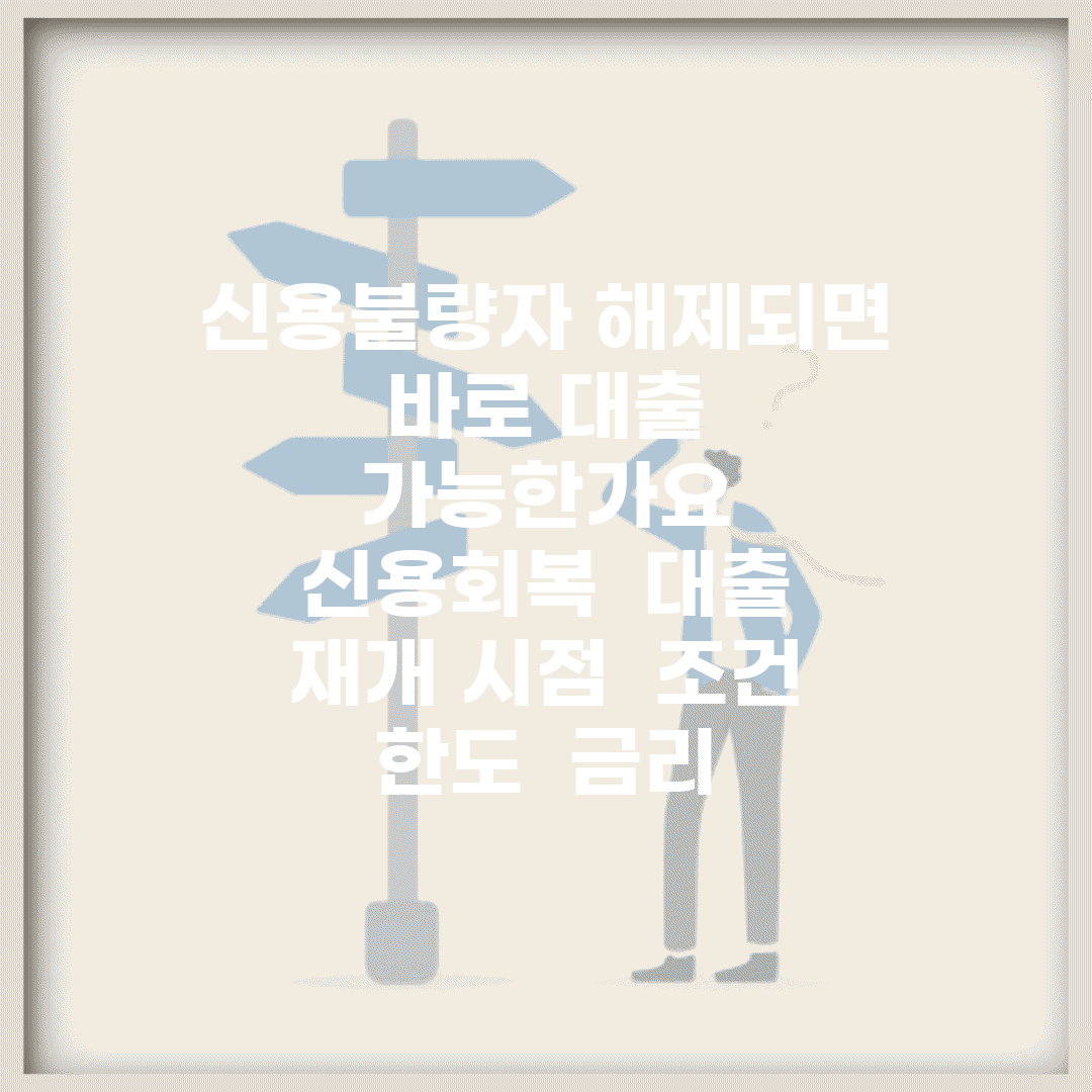신용불량자 해제되면 바로 대출 가능한가요 | 신용회복 | 대출 재개 시점 | 조건 | 한도 | 금리