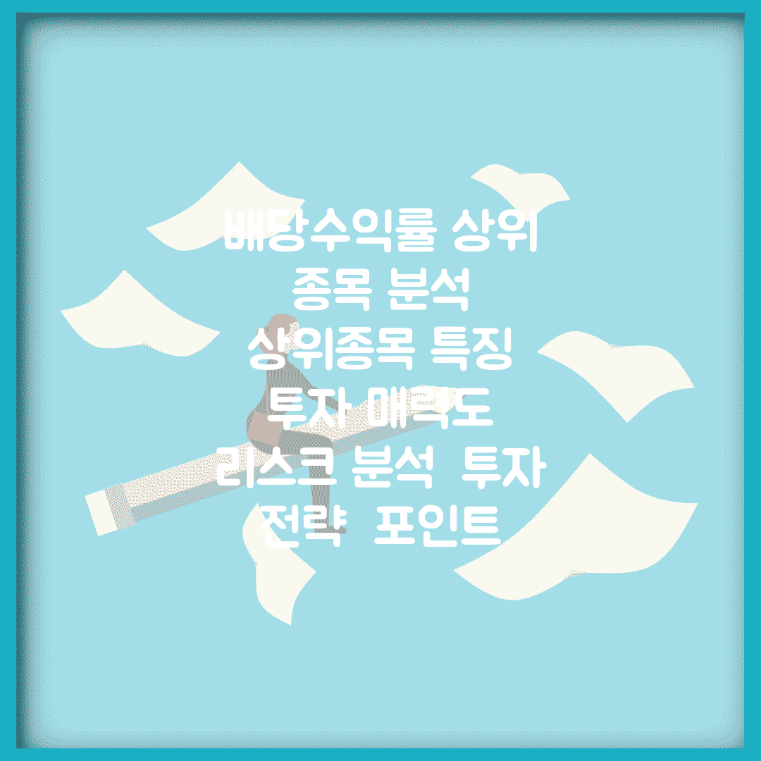 배당수익률 상위 종목 분석 | 상위종목 특징 | 투자 매력도 | 리스크 분석 | 투자 전략 | 포인트