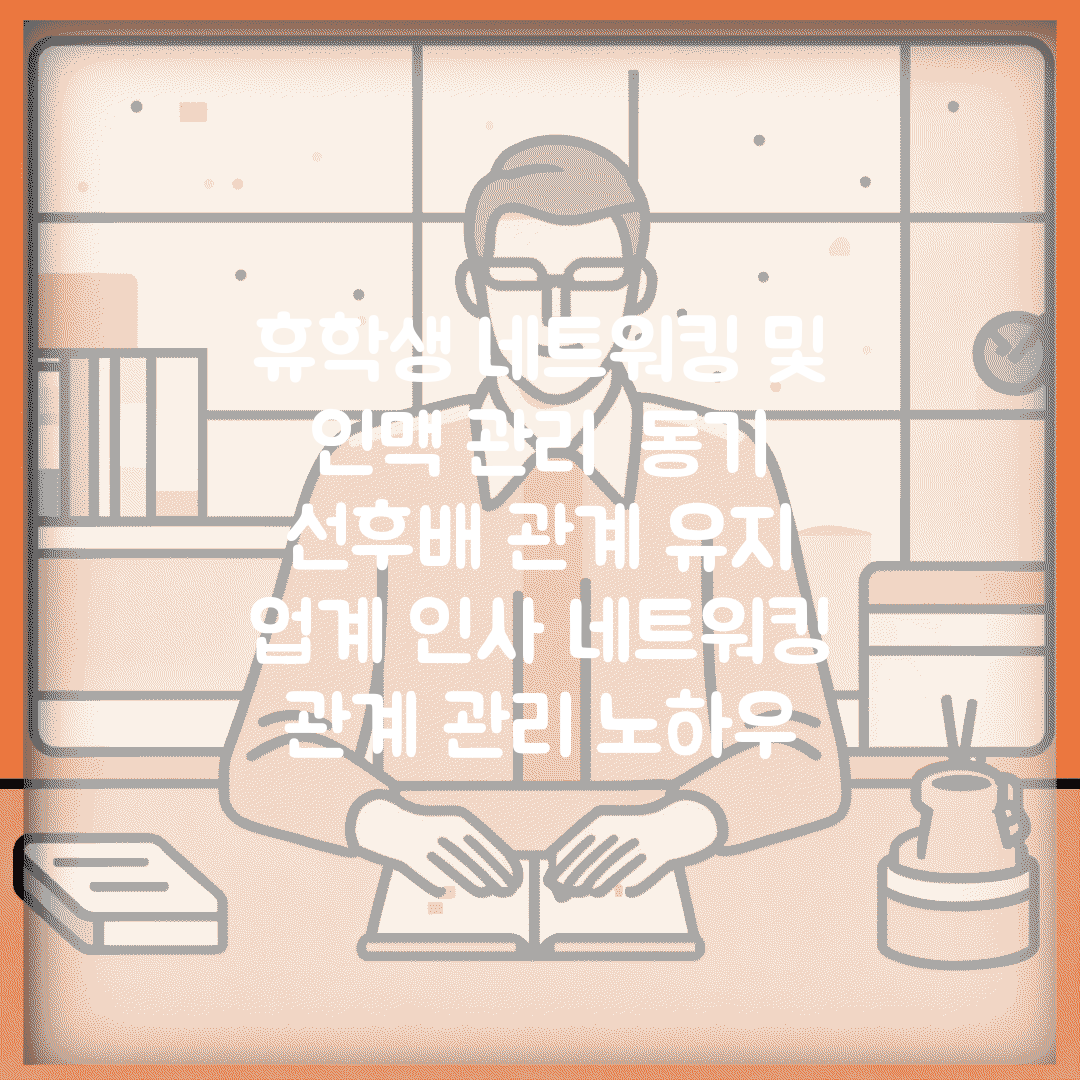 휴학생 네트워킹 및 인맥 관리 | 동기 선후배 관계 유지 | 업계 인사 네트워킹 | 관계 관리 노하우