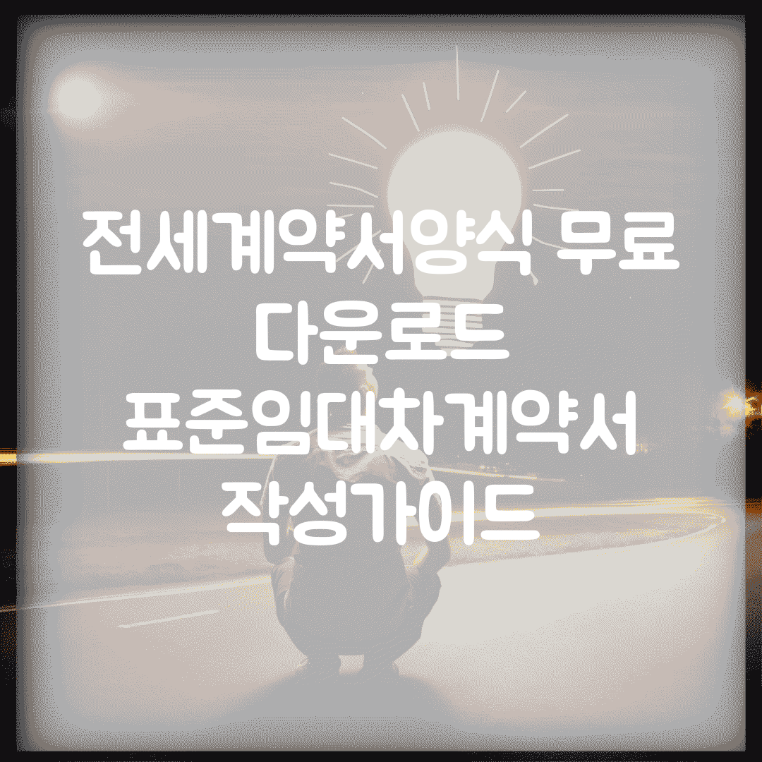 전세계약서양식 무료 다운로드 | 표준임대차계약서 작성가이드