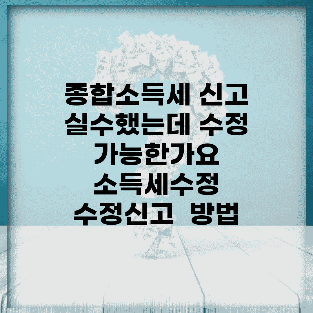 종합소득세 신고 실수했는데 수정 가능한가요 | 소득세수정 | 수정신고 | 방법