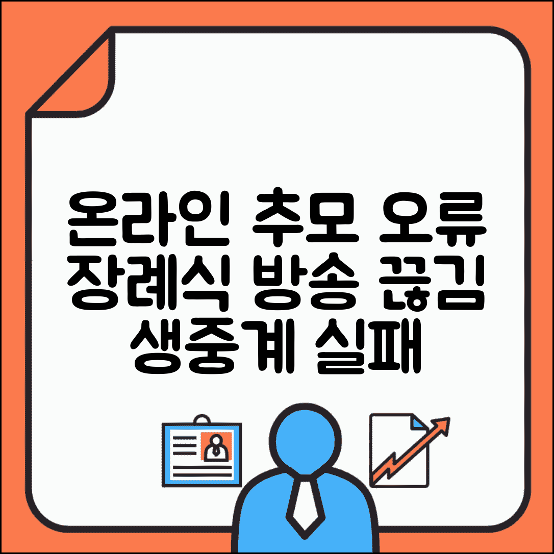 추도식 온라인 생중계 오류 | 장례식 인터넷 실시간 방송 끊김
