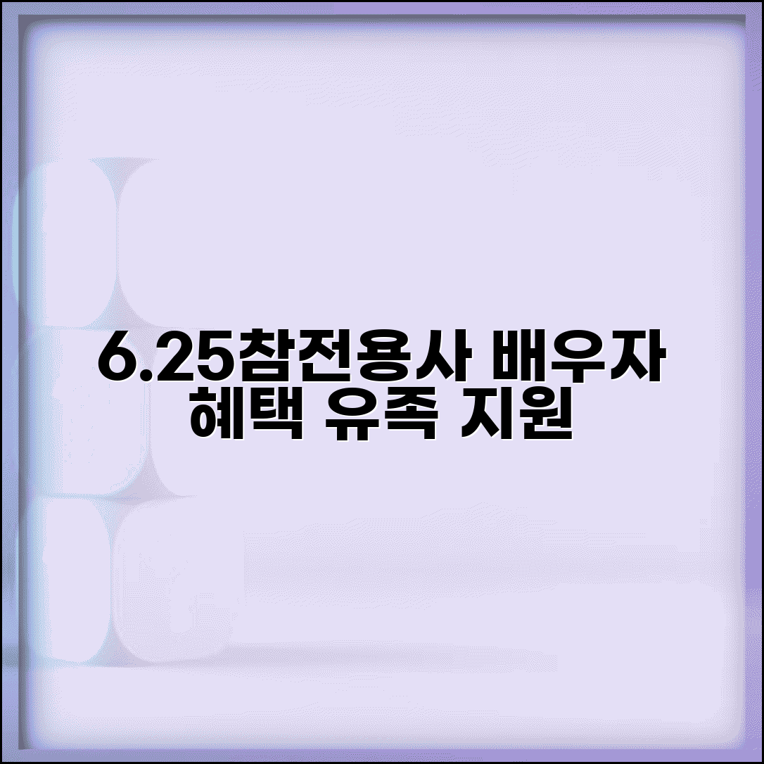 6.25참전용사사망시 배우자혜택 | 참전용사 유족 지원 제도