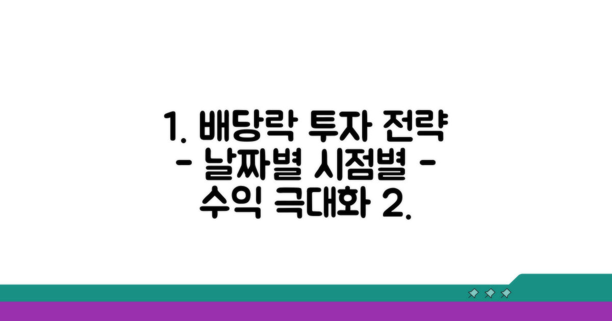 배당락 일정별 투자 전략 수립
