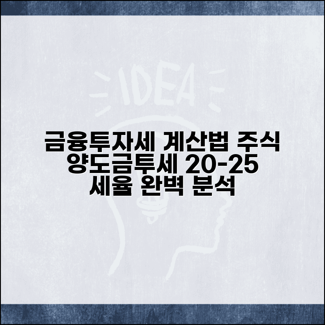 금융투자소득세 계산 | 주식 양도소득 금투세 20-25% 세율 적용법