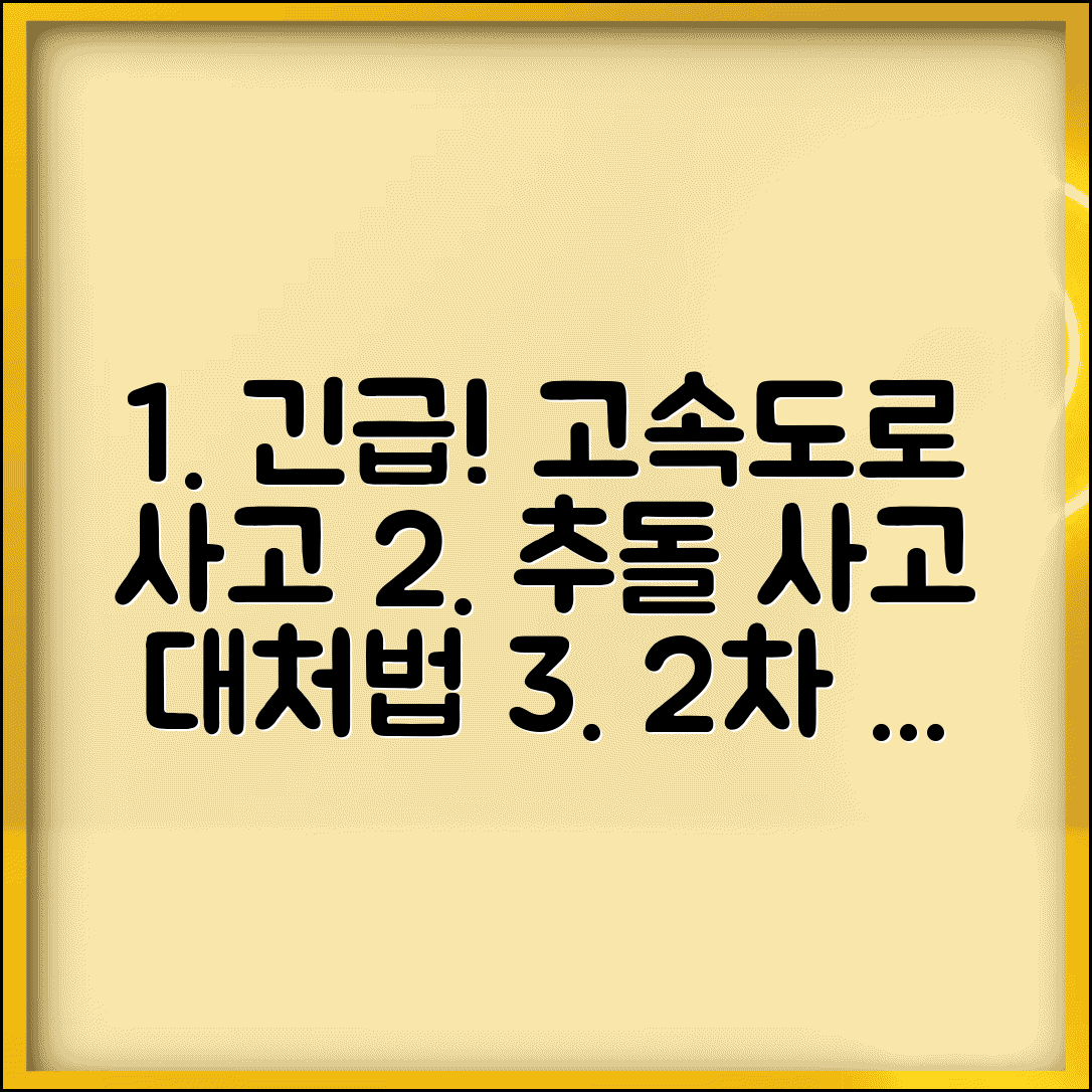 고속도로 사고 처리 절차 | 고속도로 추돌 사고 신고와 2차 사고 방지 요령