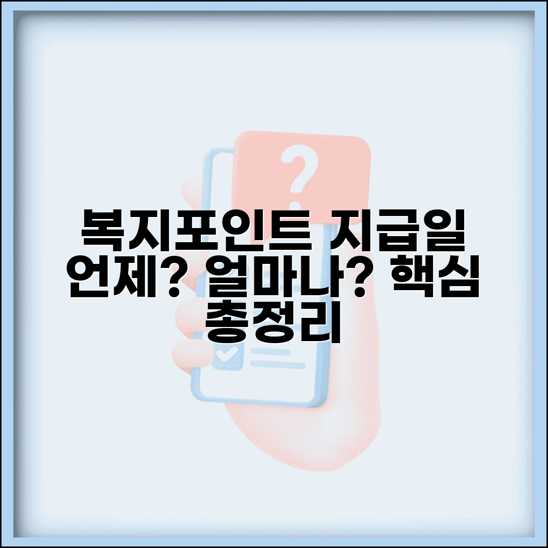 복지포인트 지급일 확인하는 법 | 언제 얼마나 받는지 일정과 지급 기준 정리