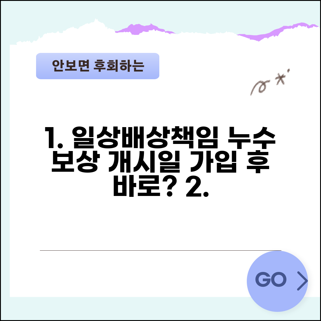 일상생활배상책임보험 누수 면책기간 | 보험 가입 후 누수 보장 시작되는 대기 기간