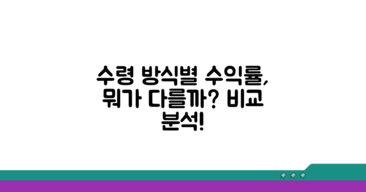 수령 방식, 수익률 차이 완벽 분석