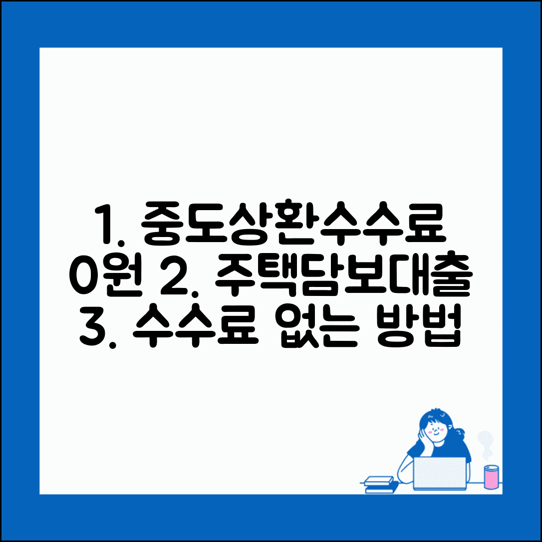 주택담보대출 중도상환수수료 면제 | 주택대출 중도상환 수수료 없는 방법