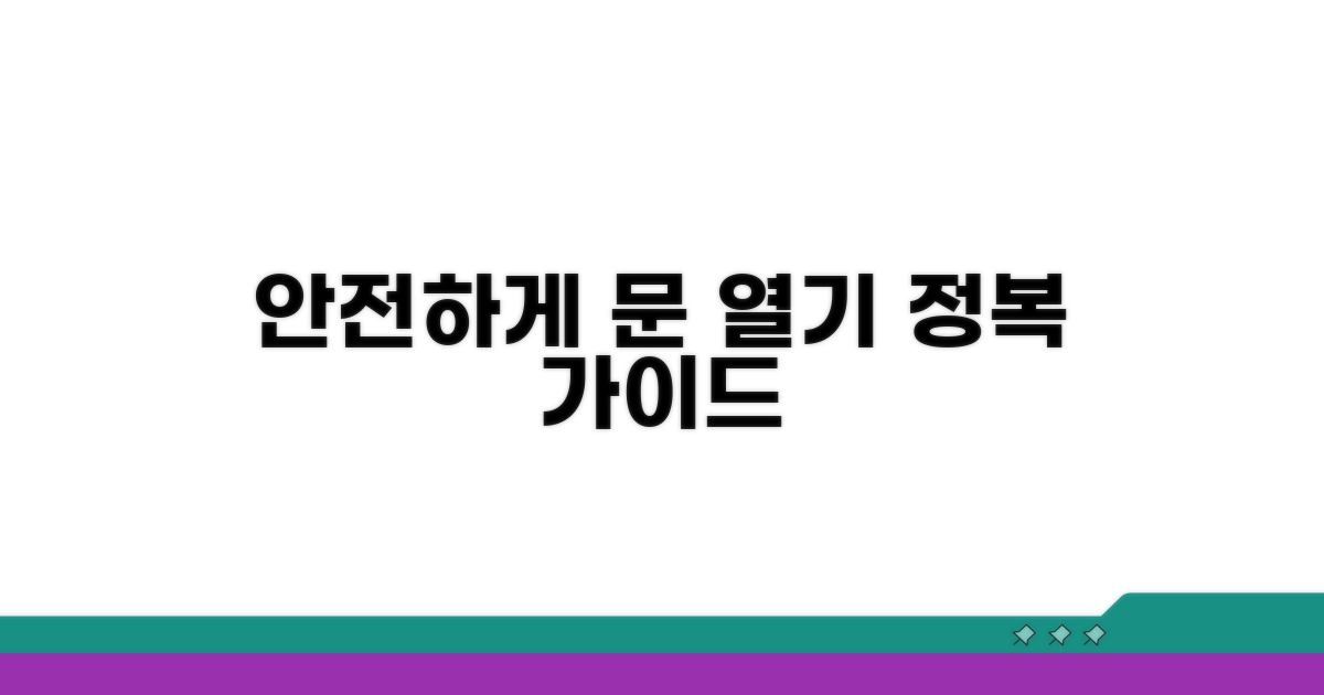 안전하게 문 열기 실전 가이드