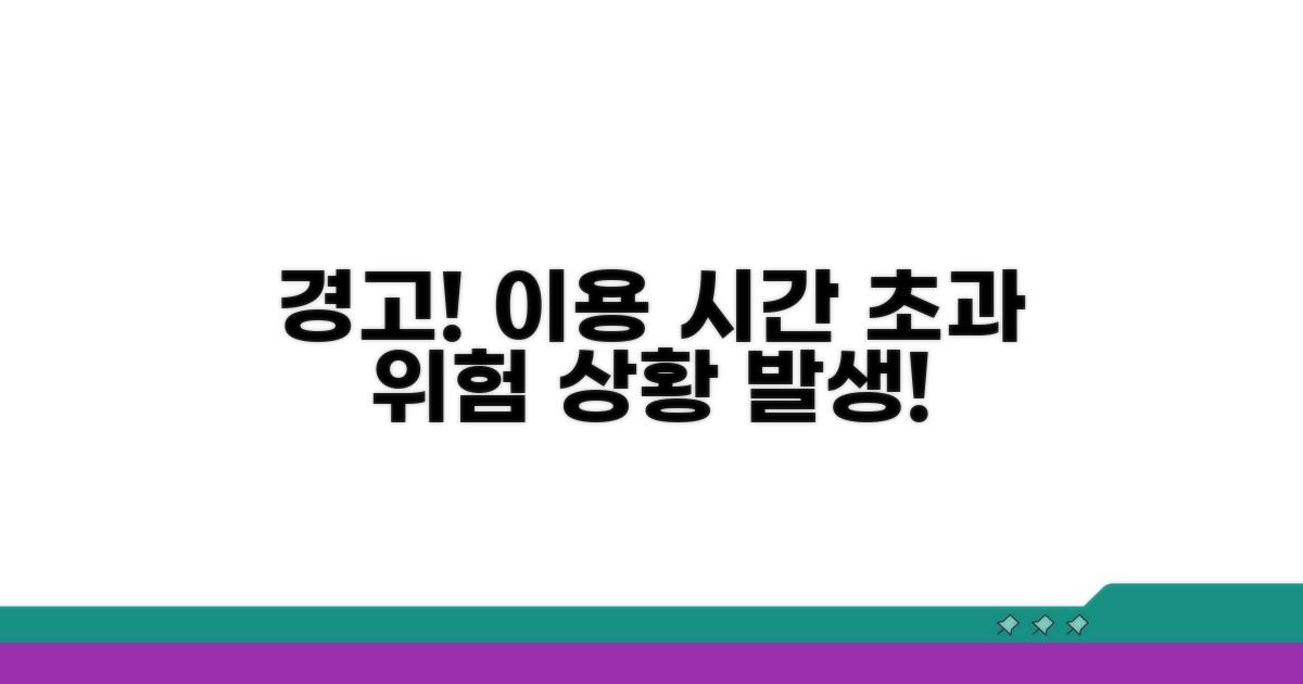 이용 시간 초과 시 발생할 수 있는 문제