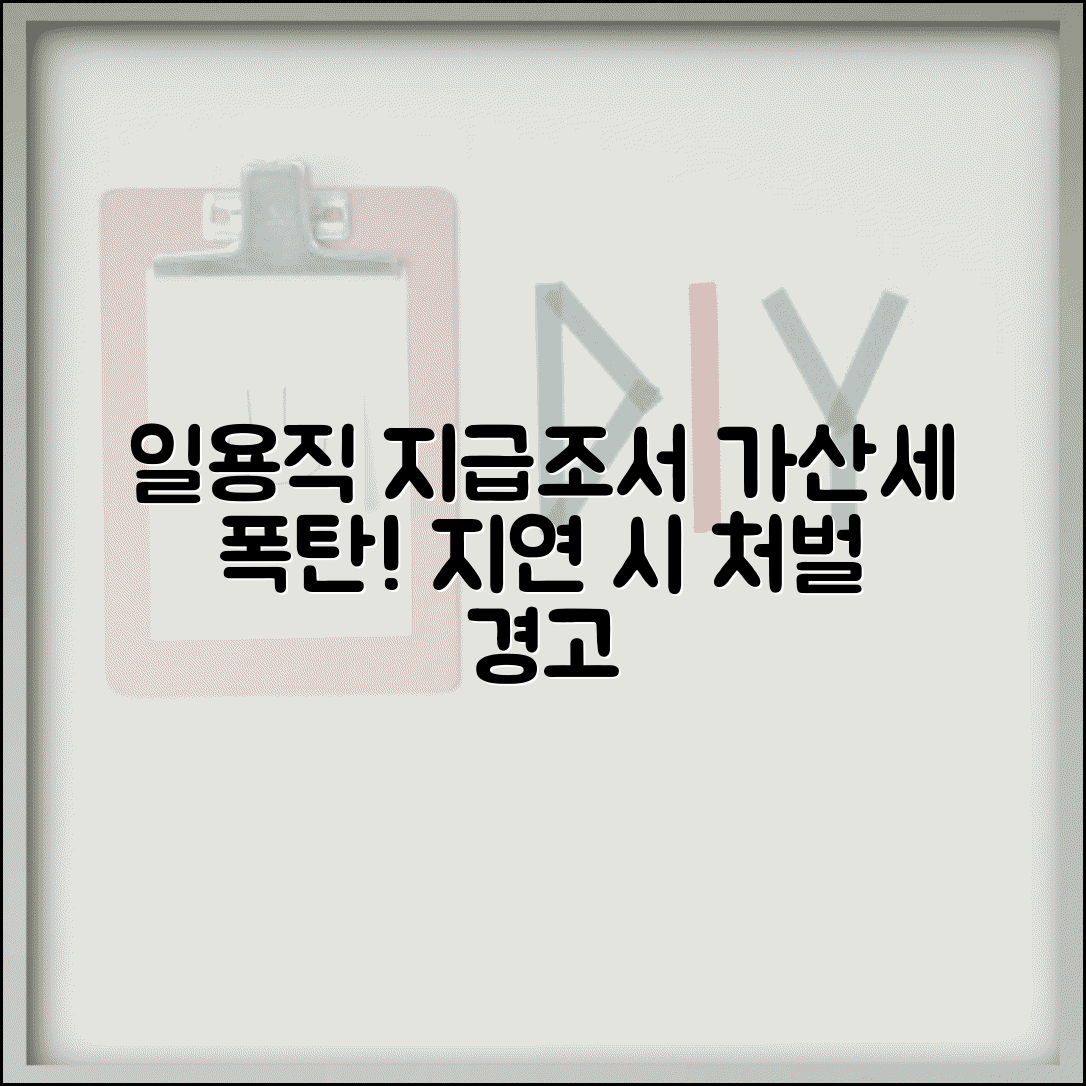 일용직 지급조서 가산세 | 일용근로소득 지급조서 지연 처벌