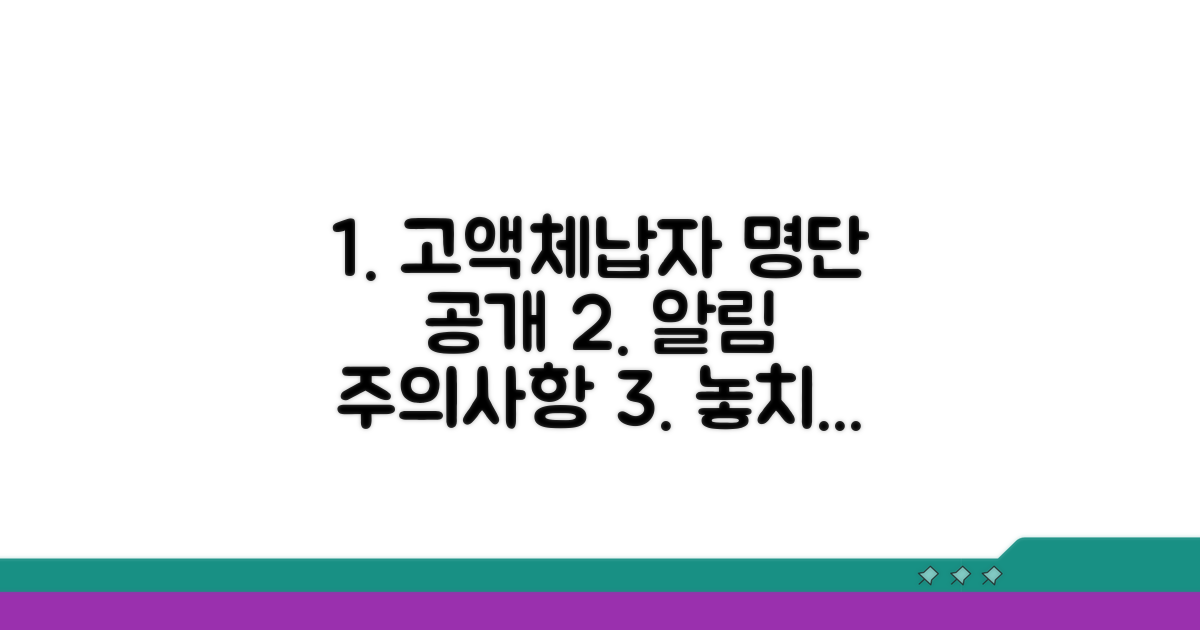고액체납자 명단공개 제도 안내