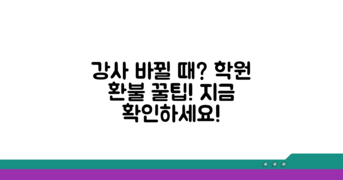 강사 변경 시 학원 환불 규정