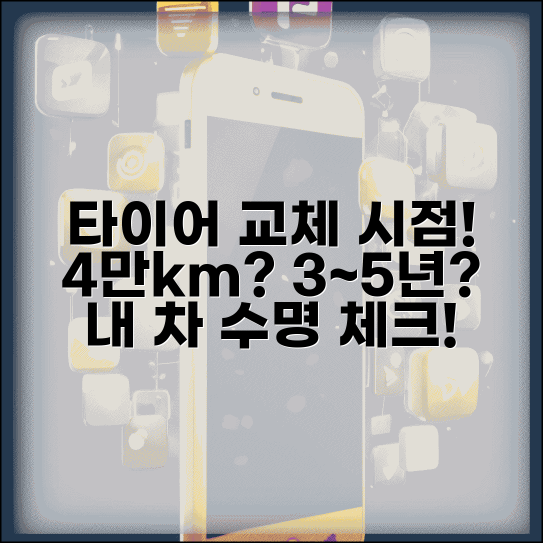 자동차 타이어 교체 시기 주행거리 4만km | 차 타이어 수명 3년~5년 기준