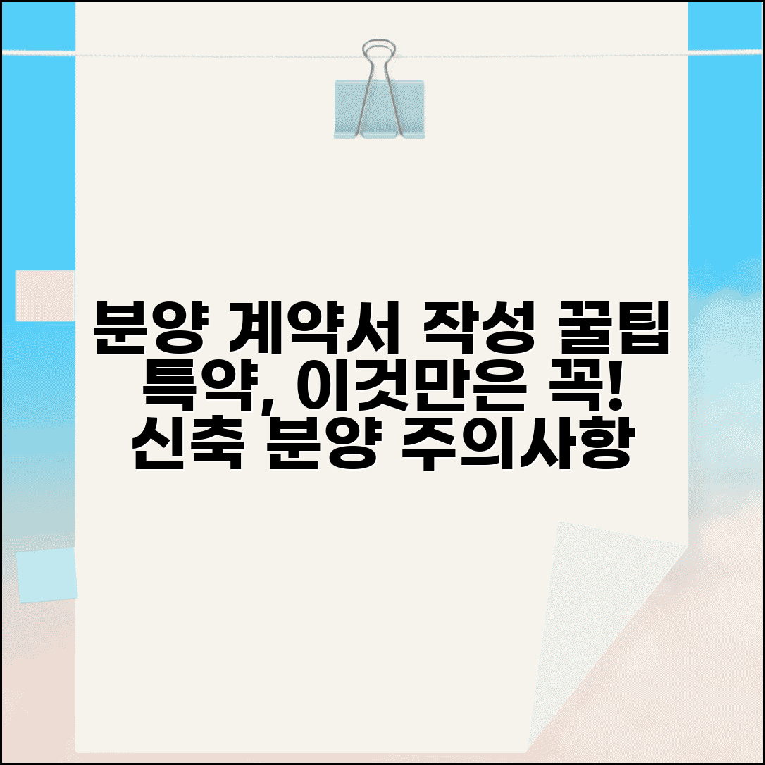 분양 계약서 작성 방법 특약 사항 확인 | 신축 분양 계약 주의사항