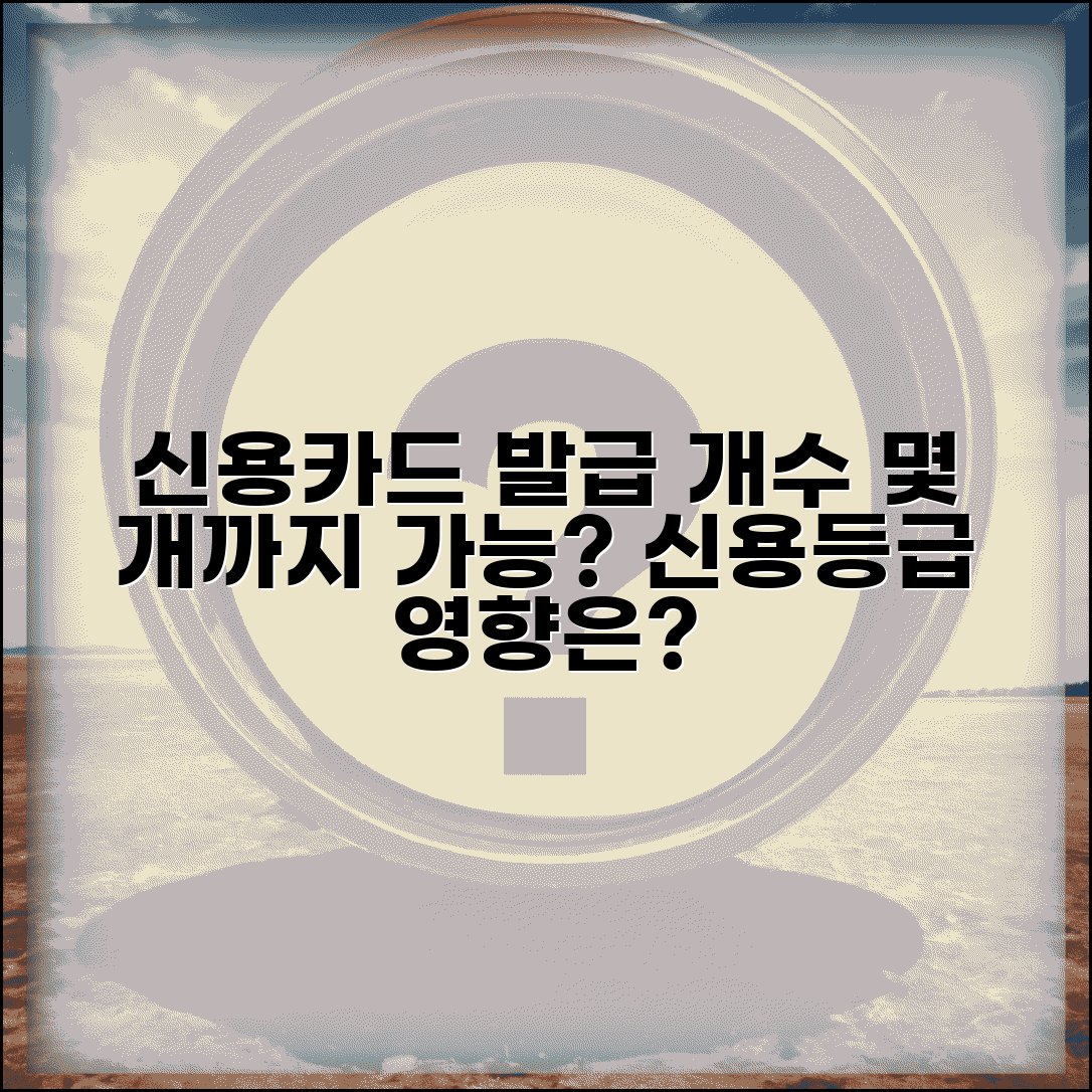신용카드 발급 몇 개까지 가능한가요 | 카드 발급 | 개수 제한 | 신용등급 영향
