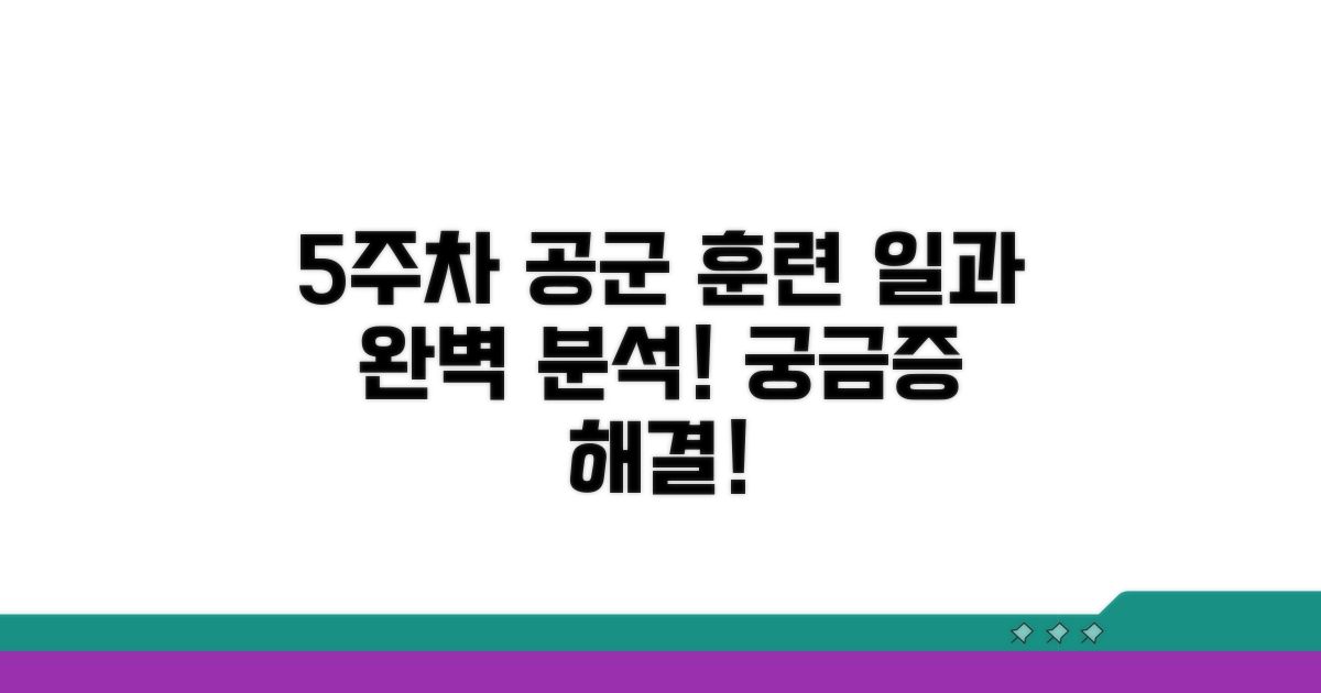 5주차 공군 훈련일과 완전 분석