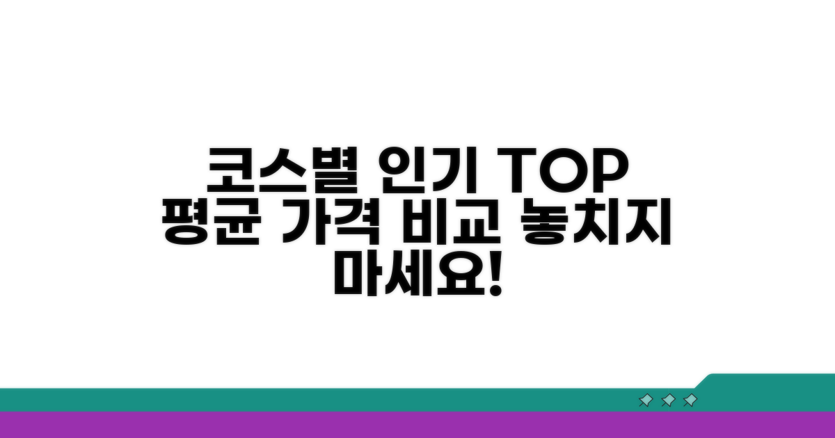 코스별 인기 관리와 평균 가격 비교