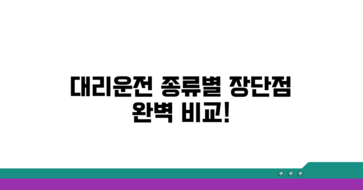대리운전기사 종류별 장단점 비교