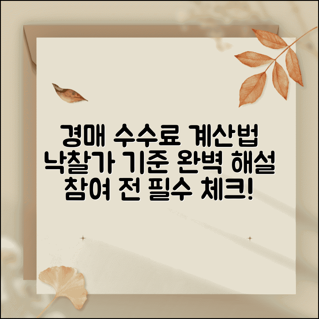 경매 수수료의 기준 상세 해설 | 낙찰가에 따른 변동 | 경매참여 전 비용 계산법