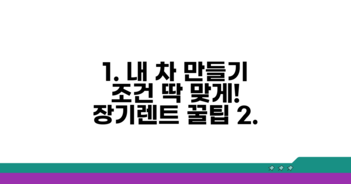나에게 맞는 장기렌트 조건 찾기