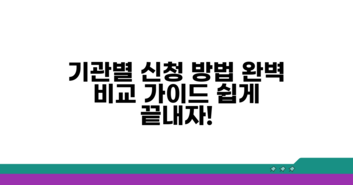 기관별 신청 방법 완벽 비교