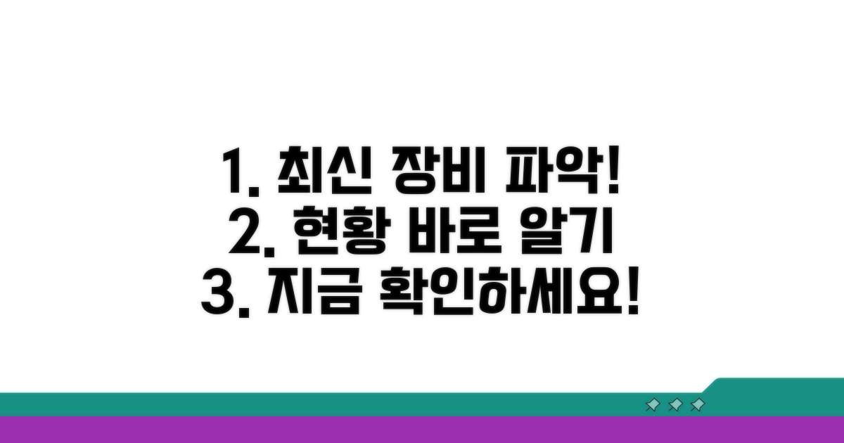 최신 장비 보유 현황 파악