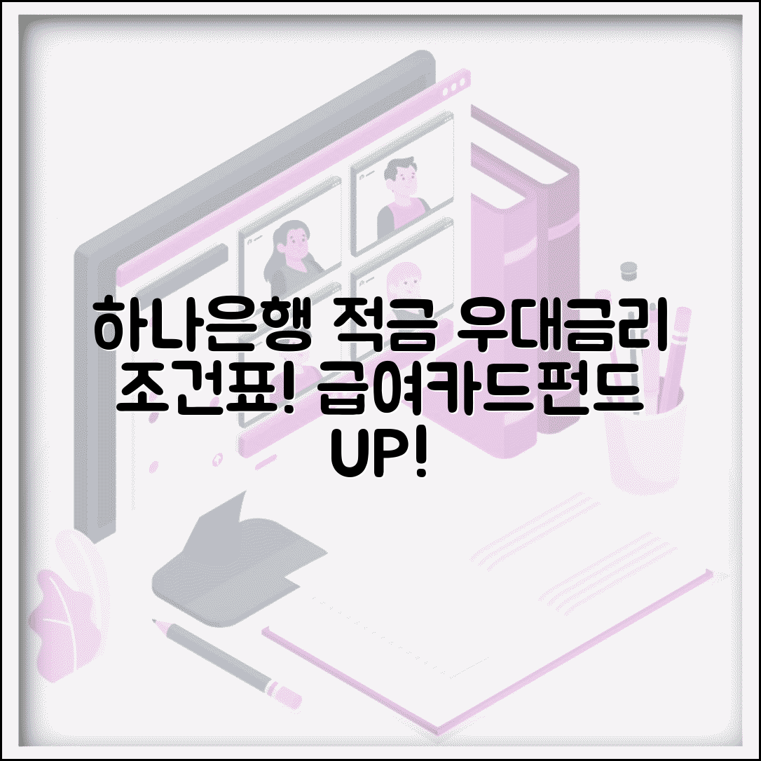 하나은행 적금 우대금리 조건표 | 하나은행 적금 우대 급여 0.2% 카드 0.2% 펀드 0.3%