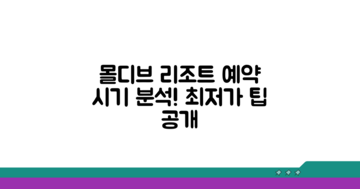 몰디브 리조트 예약 시기 완벽 분석
